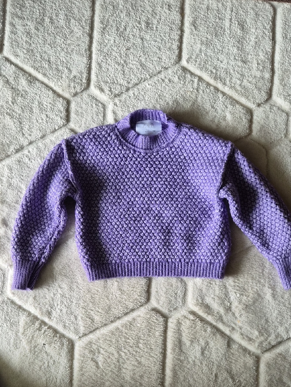 Zara Lavender Chunky Crewneck Sweater